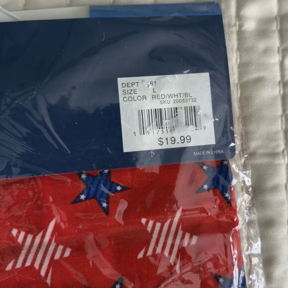 Women’s Patriotic Home Of The Brave Red White & Blue Stars. Size L. USA - Picture 3 of 4